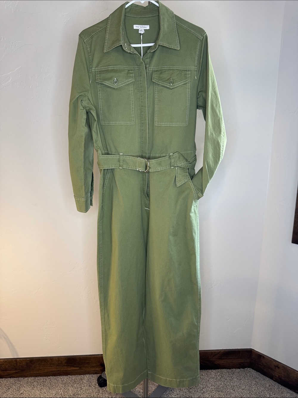 Green Utility Jumpsuit with Belt